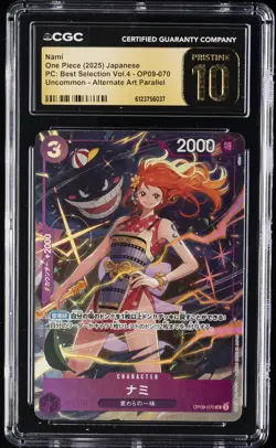 2025 ONE PIECE JAPANESE PC: BEST SELECTION VOL. 4 ALT ART NAMI CGC 10 PRISTINE - Image 1