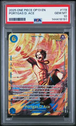 2025 ONE PIECE OP13-CARRYING ON HIS WILL #119 PORTGAS D. ACE PSA 10 - Image 1
