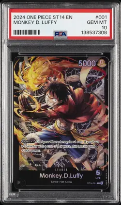 2024 ONE PIECE STARTER DECK ST14-3D2Y #001 MONKEY D. LUFFY PSA 10 - Image 1