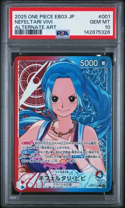 2025 ONE PIECE JPN EBO3-HEROINES EDITION ALT ART #001 NEFELTARI VIVI PSA 10 - Image 1