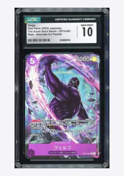 One Piece CGC 10 GEM MINT Vergo R Alternate Art 2025 OP14-061 OP14 Japanese - Image 1