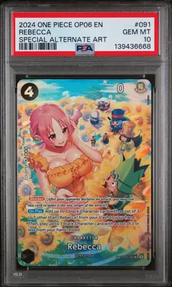 2024 ONE PIECE OP06-WINGS OF THE CAPTAIN SPECIAL ALTERNATE ART REBECCA PSA 10 - Image 1