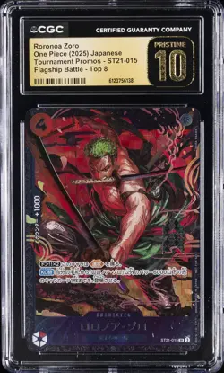 2025 ONE PIECE JAPANESE TOURNAMENT PROMOS #ST21-015 RORONOA ZORO CGC 10 PRISTINE - Image 1
