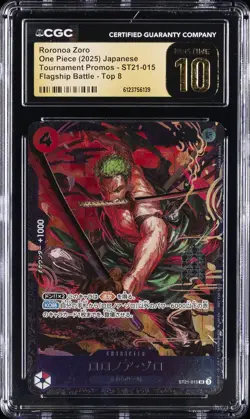 2025 ONE PIECE JAPANESE TOURNAMENT PROMOS TOP 8 RORONOA ZORO CGC 10 PRISTINE - Image 1