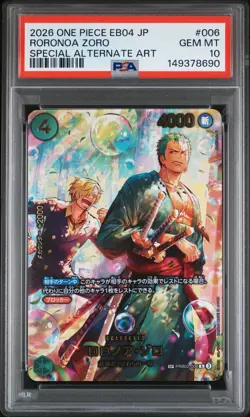 2026 ONE PIECE JPN EB04-EGGHEAD CRISIS SPECIAL ALT ART #006 RORONOA ZORO PSA 10 - Image 1