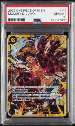 2025 ONE PIECE OP10-ROYAL BLOOD #118 MONKEY D. LUFFY PSA 10 - Image 1