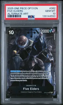 2025 ONE PIECE OP13-CARRYING ON HIS WILL ALTERNATE ART #082 FIVE ELDERS PSA 10 - Image 1