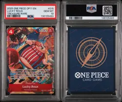 2025 ONE PIECE OP11-A FIST OF DIVINE SPEED TREASURE RARE #015 LUCKY ROUX PSA 10 - Image 3
