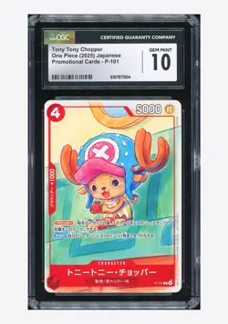 One Piece CGC 10 GEM Tony Tony Chopper Promo 2025 P-101 Promotional Cards JPN - Image 1
