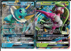 Pokemon GX 2 Card Promo Lot with Vaporeon SM172 & Tsareena SM56 NM - Image 1