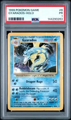 PSA 1 Gyarados Holo 1999 Pokemon Game Base Set 6/102 Pokemon Card - Image 1