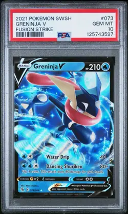 Pokemon TCG Greninja v Fusion Strike Holo Ultra Rare Card 073/264 PSA 10 - Image 1
