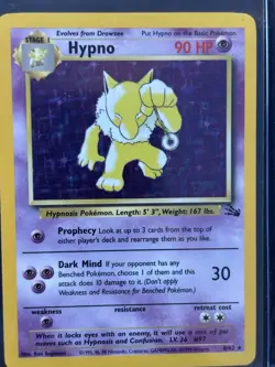 Pokemon TCG Hypno Fossil Holo Card 8/62 Unlimited Rare Near Mint NM - Image 1