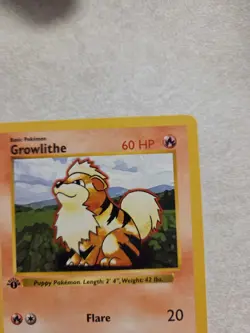Pokemon Card Growlithe 1st Edition Shadowless 28/102 LP - Image 3