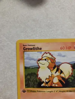 Pokemon Card Growlithe 1st Edition Shadowless 28/102 LP - Image 4
