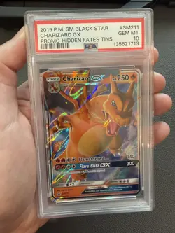 Pokemon PSA 10 Charizard GX Hidden Fates Tin Black Star Promo ~ Art Rare Card 🔥 - Image 1