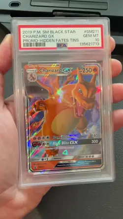 Pokemon PSA 10 Charizard GX Hidden Fates Tin Black Star Promo ~ Art Rare Card 🔥 - Image 2