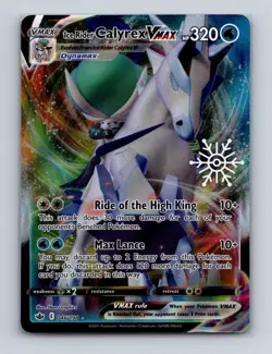 Ice Rider Calyrex VMAX 046 Pokemon Holiday Snowflake Stamped Promo Card NM+ - Image 1