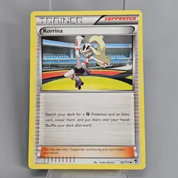 Pokemon TCG Trainer Korrina 95/111 XY Furious Fists Non Holo Card Crease - Image 1