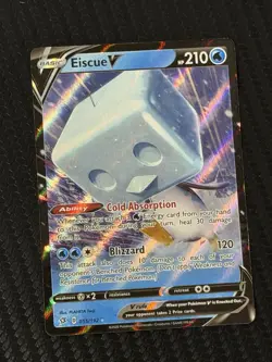 HOLO FULL ART Eiscue V 055/192 - 2020 Pokemon Rebel Clash Rare Card - CLEAN NM - Image 1