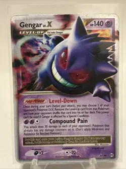 Pokemon Gengar LV.X 97/99 Level Up Rare 140 HP 2009 Trading Card - Image 1