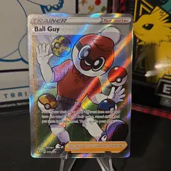 Ball Guy Pokemon Card 065/072 Shining Fates Full Art Holo Rare Supporter - Image 1