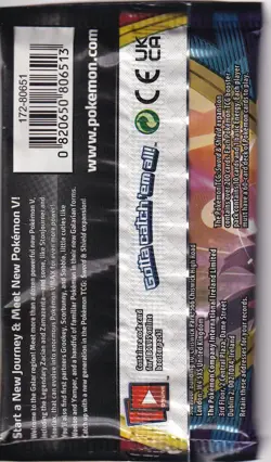 1 pack of Pokemon Sword and Shield Base Trading Card Game Booster 820650806520 - Image 2