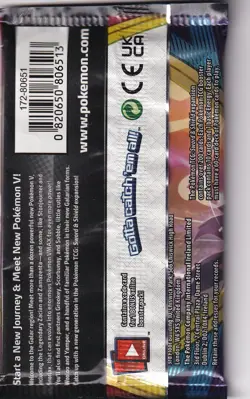 1 pack of Pokemon Sword and Shield Base Trading Card Game Booster 820650806520 - Image 2