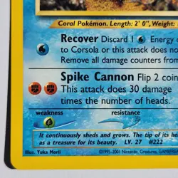 Corsola 37/75 Pokemon TCG Neo Discovery NM Vintage 2001 Card - Image 5