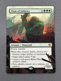 Titan of Industry MTG Lorwyn Eclipsed Commander Hand Painted Full Altered Art v - Image 1