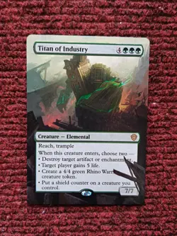Titan of Industry MTG Lorwyn Eclipsed Commander Hand Painted Full Altered Art v - Image 2