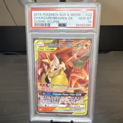 Pokemon Charizard & Braixen GX 2019 Cosmic Eclipse 22/236 Ultra Rare PSA 10 HP … - Image 1
