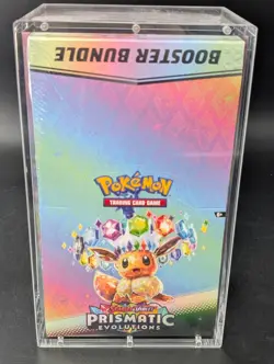 Pokemon SV8.5 Prismatic Evolutions Sealed Booster Bundle Display W/Acrylic Case - Image 1