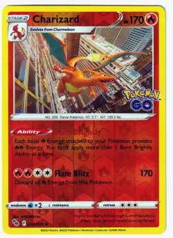 Charizard Reverse Holo Rare Pokemon GO 010/078 LP Pokemon TCG - Image 1