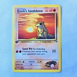 Brock's Sandshrew 72/132 Pokemon TCG 1st Edition Gym Heroes NM Vintage 2000 Card - Image 2