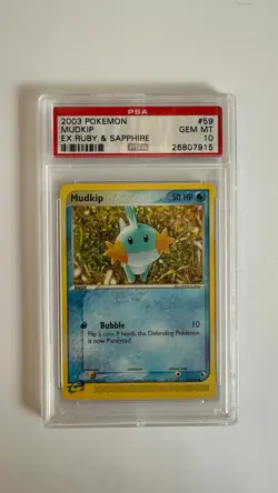 2003 POKEMON MUDKIP EX RUBY & SAPPHIRE PSA 10 - Image 1