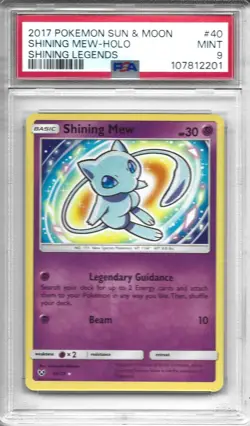 Pokemon Shining Mew 40/73 Shining Legends Holo PSA 9 Mint - Image 1