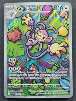 Ambipom 107/094 Illustration Rare Phantasmal Flames Pokemon TCG - Image 1