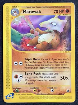 Marowak 54/147 Aquapolis e Reader Pokemon TCG WOTC Non Holo MP - Image 1