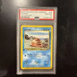 2000 POKEMON NEO GENESIS 1ST ED #79 SWINUB PSA 10 - Image 1