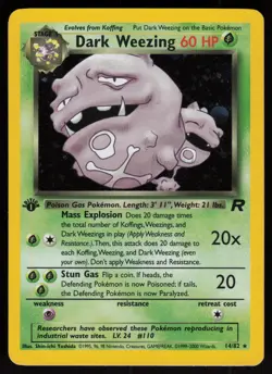 Dark Weezing 14/82 Holo Rare Team Rocket 1st Edition Pokemon - Image 1