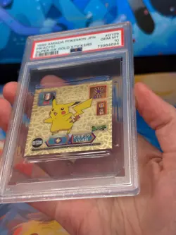 Pop 20! PSA 10 Pikachu D129 GOLD Super DX Gold Amada Stickers (1999) Pokemon - Image 4