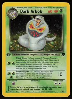 Dark Arbok 2/82 Holo Rare Team Rocket 1st Edition Pokemon - Image 1