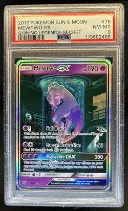 2017 Pokemon Shining Legends Mewtwo #78/73 PSA 8 - Image 1