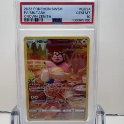 2023 POKEMON SWORD & SHIELD CROWN ZENITH #GG24 FULL ART/MILTANK PSA 10 GEM MINT - Image 1