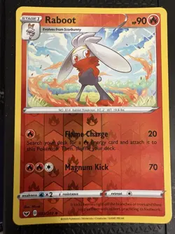 Pokemon - Swsh01: Base Set - Raboot 032/202 - Reverse Holo LP/NM - Image 1