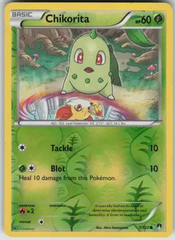 Pokemon TCG Chikorita Common Reverse Holo XY - BREAKpoint 1/122 - Image 1