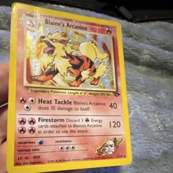 Pokemon Blaine's Arcanine Stage 1 90HP 1/132 2000 English Holo Rare Gym Challen… - Image 2