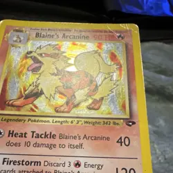 Pokemon Blaine's Arcanine Stage 1 90HP 1/132 2000 English Holo Rare Gym Challen… - Image 4