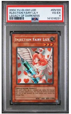 2004 YU-GI-OH! LEGACY OF DARKNESS #EN100 INJECTION FAIRY LILY PSA 4 VG-EX - Image 1